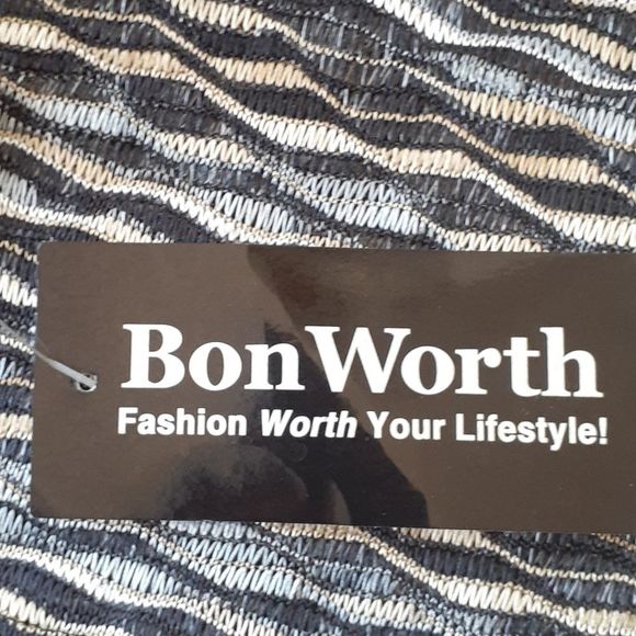 NWT Bon worth blouse L long sleeve black yellow gr - Picture 9 of 10